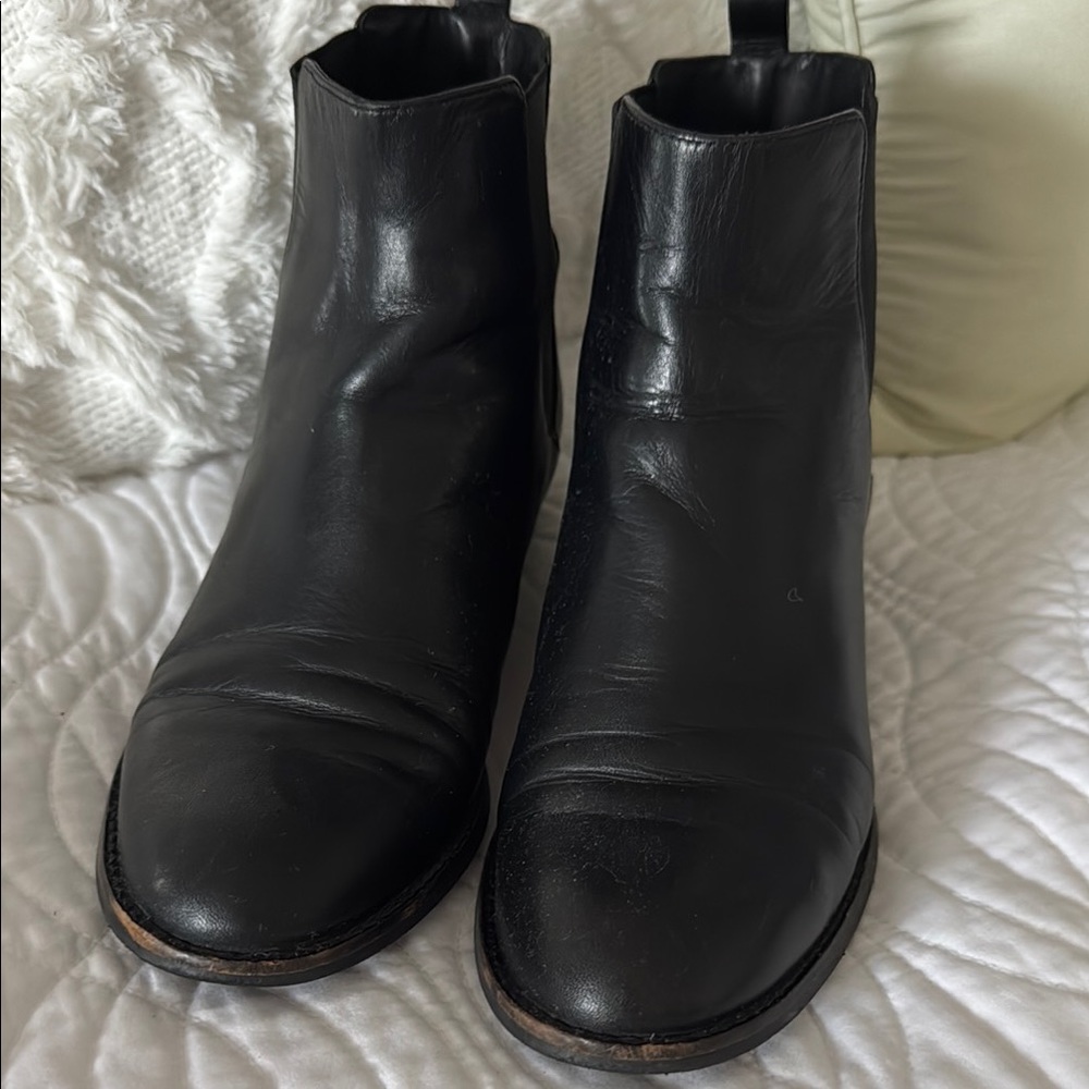 Men's Black Leather Ankle Boots